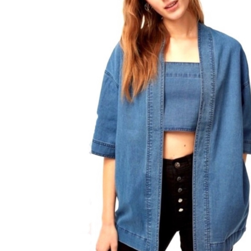 Aritzia Chambray Open Tunic